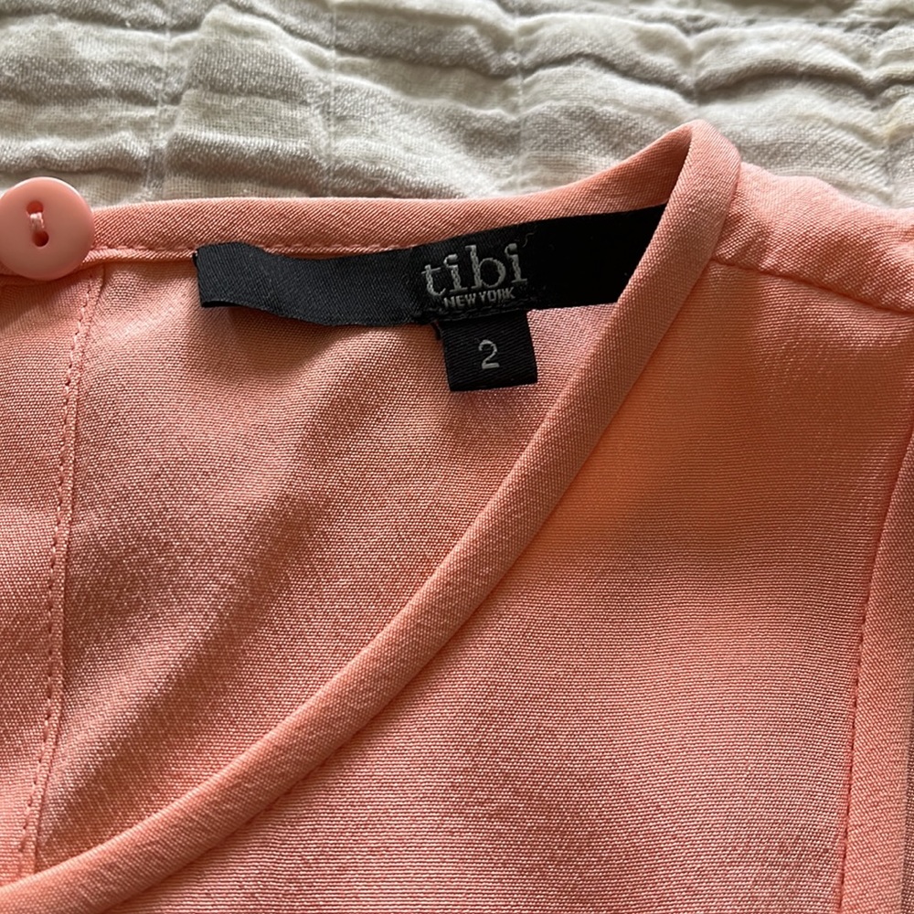 Gorgeous peach Tibi silk tank! - Picture 2 of 5